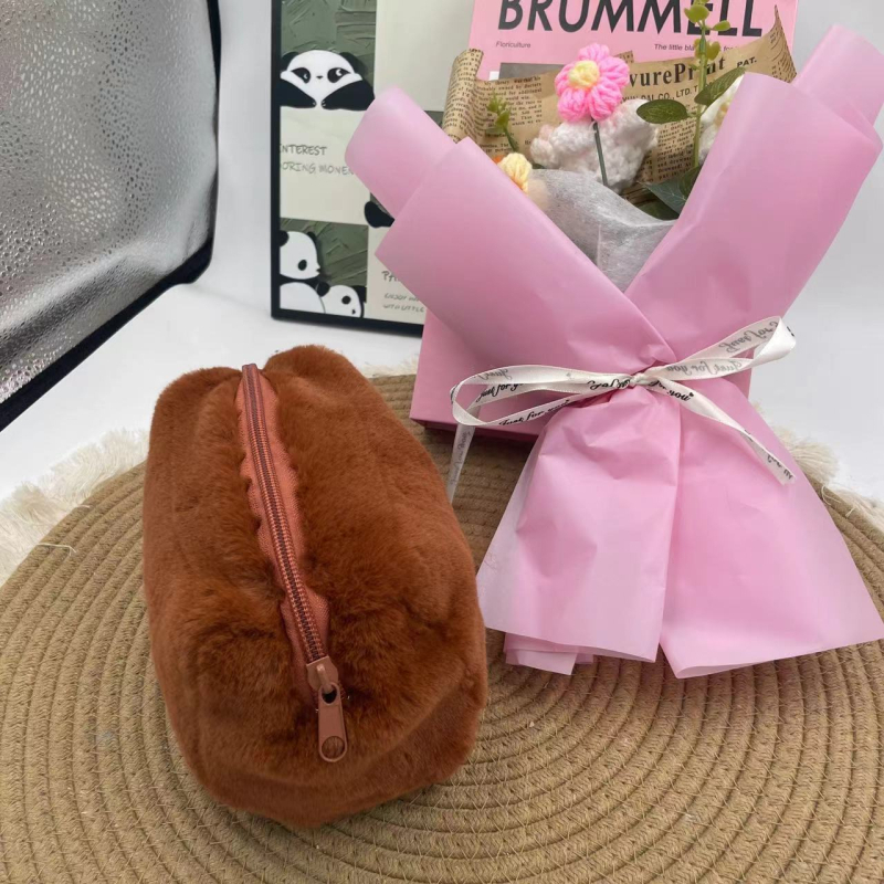 Velúr plüss sminktáska macaron színekben, nagy kapacitású tároló