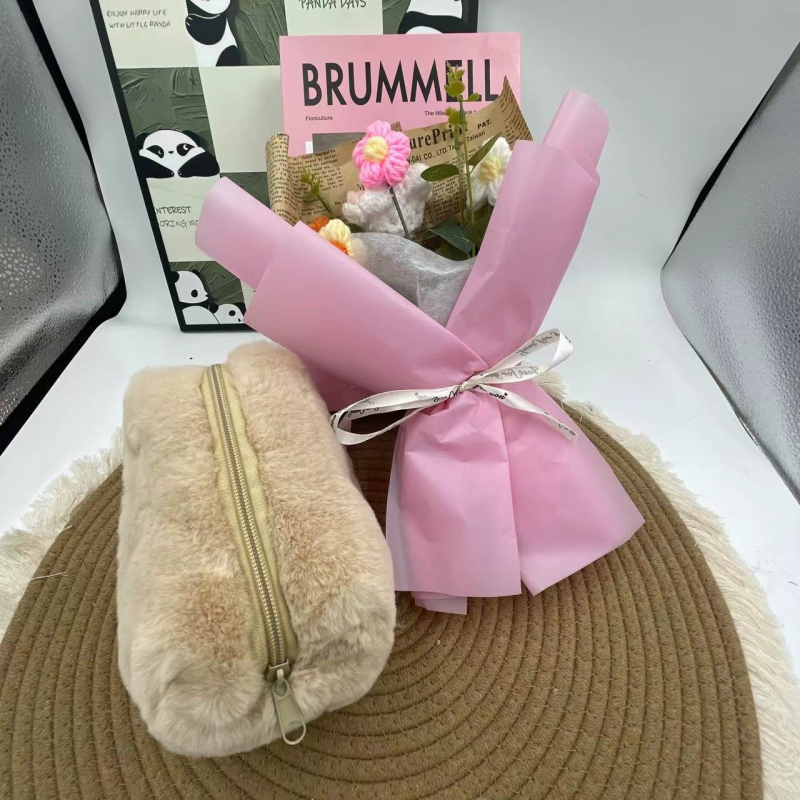 Velúr plüss sminktáska macaron színekben, nagy kapacitású tároló