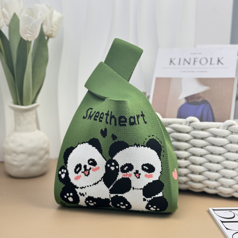 Chengdu Panda Tote torba, pletena ručna torba, ženska dnevna torba, torba za rame, bucket stil