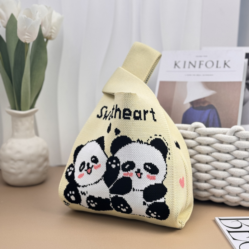 Chengdu Panda Tote torba, pletena ručna torba, ženska dnevna torba, torba za rame, bucket stil
