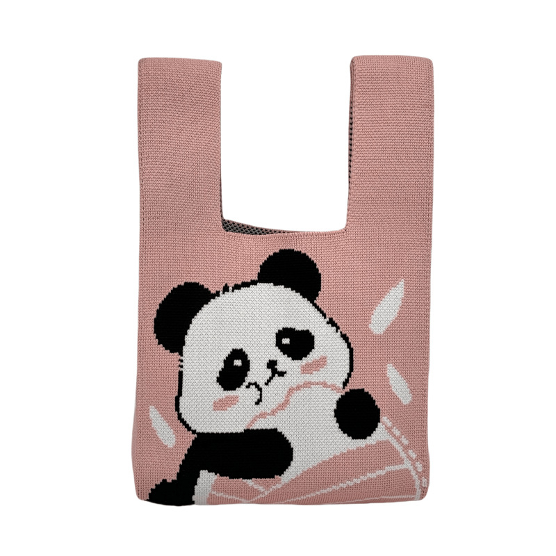 Chengdu Panda Tote torba, pletena ručna torba, ženska dnevna torba, torba za rame, bucket stil