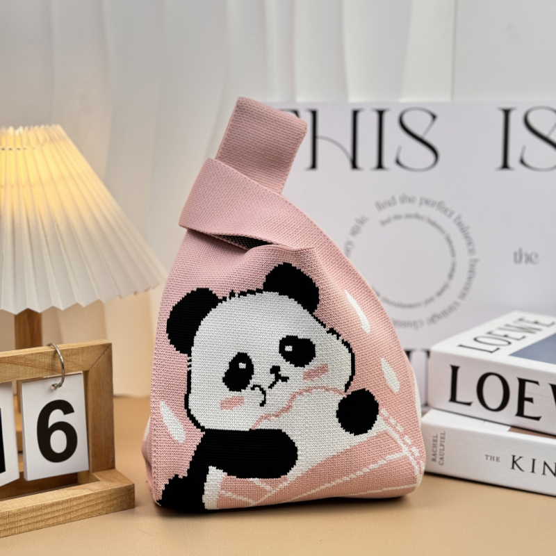 Chengdu Panda Tote torba, pletena ručna torba, ženska dnevna torba, torba za rame, bucket stil