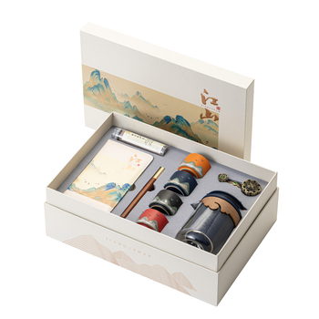 Set ceramic de ceai personalizabil într-o cutie cadou pentru cadouri corporative – design inspirat chinezește