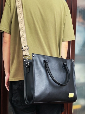 PU kožna muška torba za rame, crossbody, za 13-inčni prijenosno računalo, svakodnevna tote torba