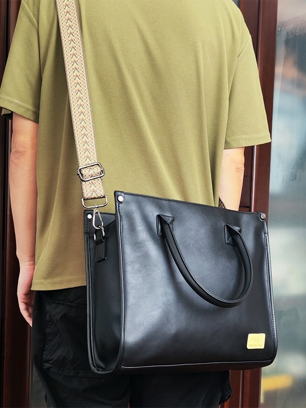 PU kožna muška torba za rame, crossbody, za 13-inčni prijenosno računalo, svakodnevna tote torba
