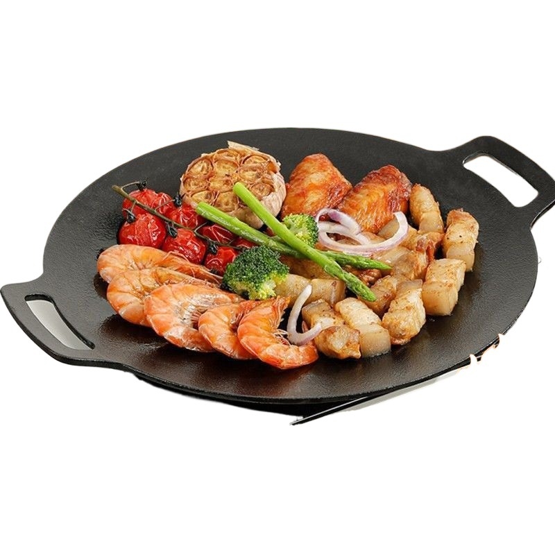 Tigaie grill în stil coreean pentru uz casnic, fontă portabilă pentru plite și plite cu inducție, camping în aer liber