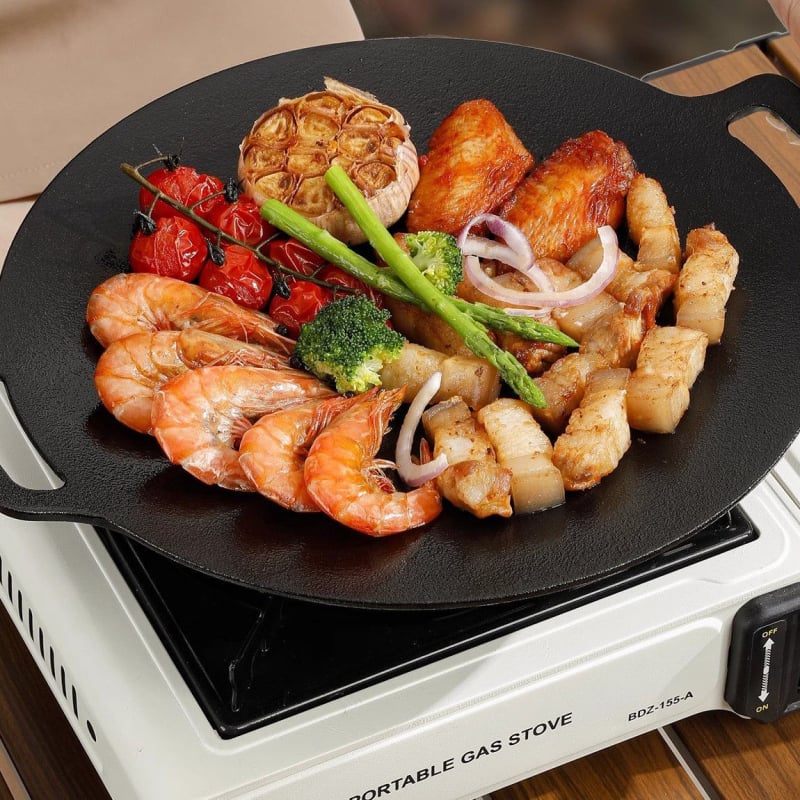 Placă grill coreeană pentru uz casnic — grătar din fontă portabil pentru aragaz tip casetă și camping în aer liber