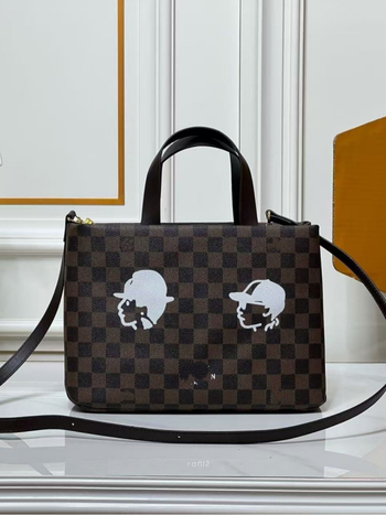 Muška Shopper torba L's Family — jednostavna tote torba preko ramena, PVC materijal, karirani uzorak, podstava od platna