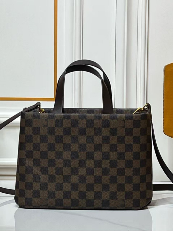 Muška Shopper torba L's Family — jednostavna tote torba preko ramena, PVC materijal, karirani uzorak, podstava od platna