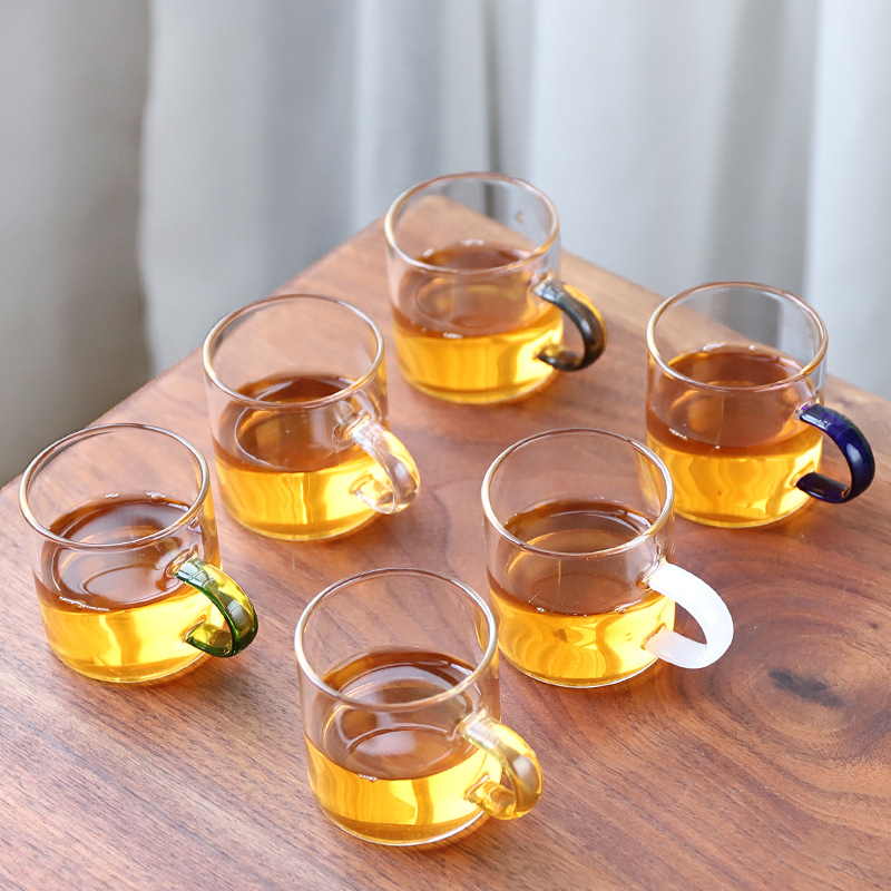 Set de ceai Kung Fu din sticlă rezistentă la temperatură, cu tavă de ceai, căni mici și ceainic – pentru casă, living și birou