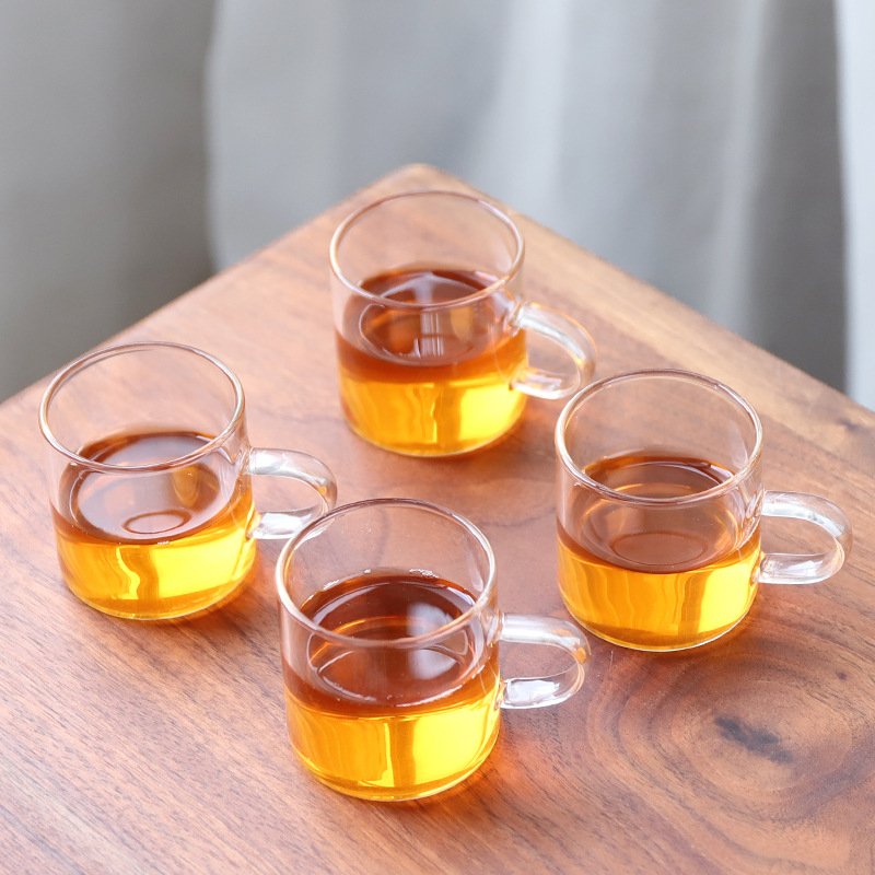 Set de ceai Kung Fu din sticlă rezistentă la temperatură, cu tavă de ceai, căni mici și ceainic – pentru casă, living și birou