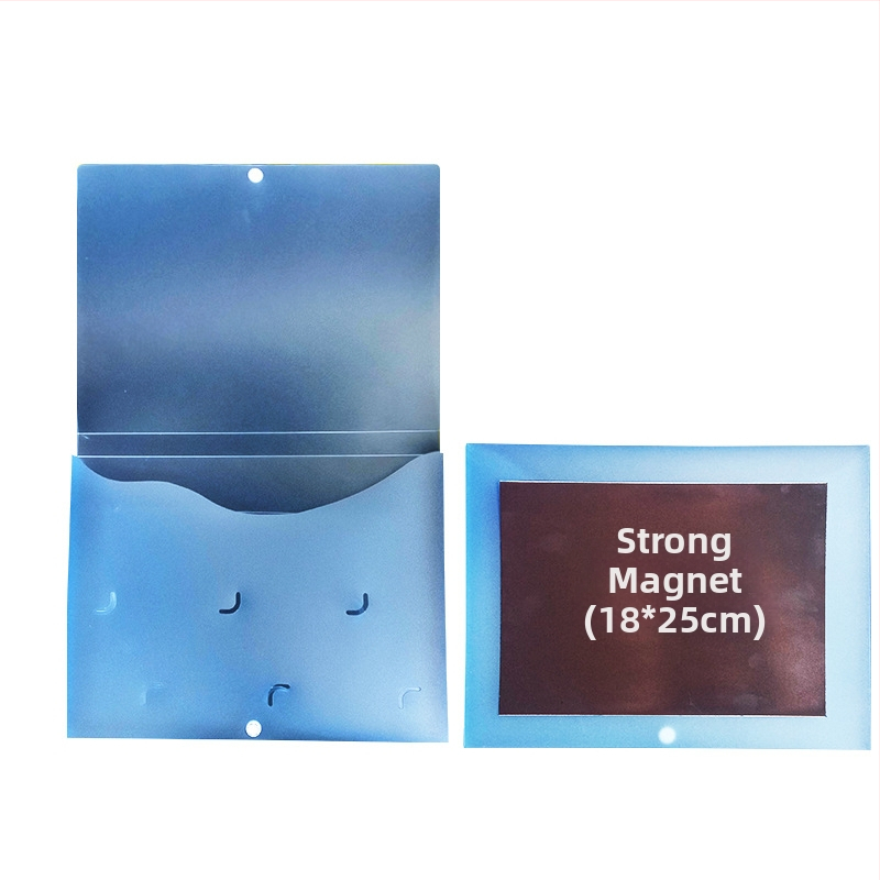 Magnetická krabička na dokumenty s magnetickou sponou a Kanban boxom – PP materiál, model L-DD