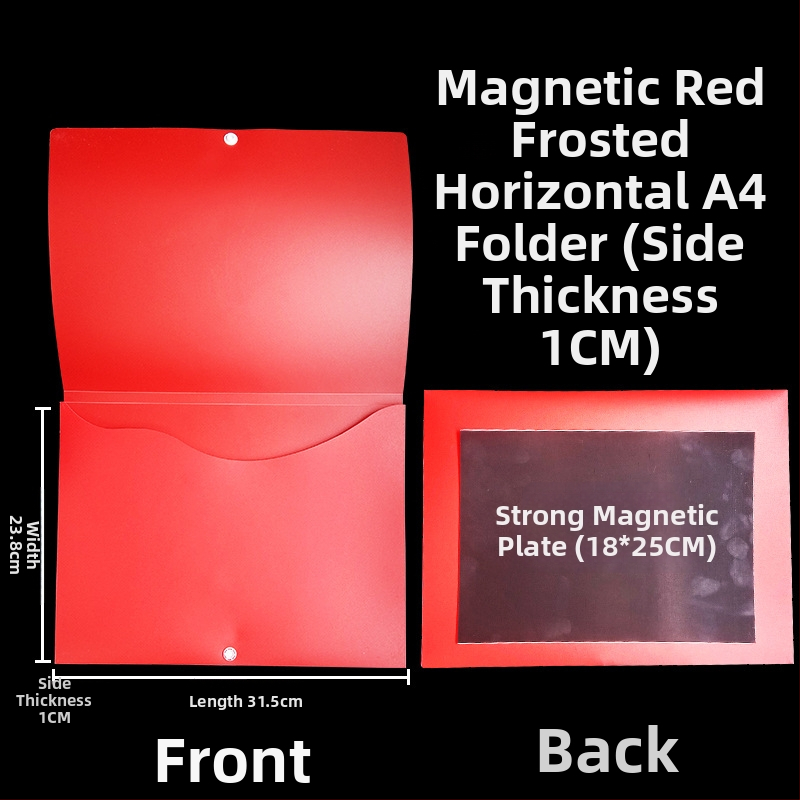 Magnetická krabička na dokumenty s magnetickou sponou a Kanban boxom – PP materiál, model L-DD