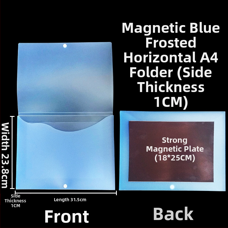 Magnetická krabička na dokumenty s magnetickou sponou a Kanban boxom – PP materiál, model L-DD