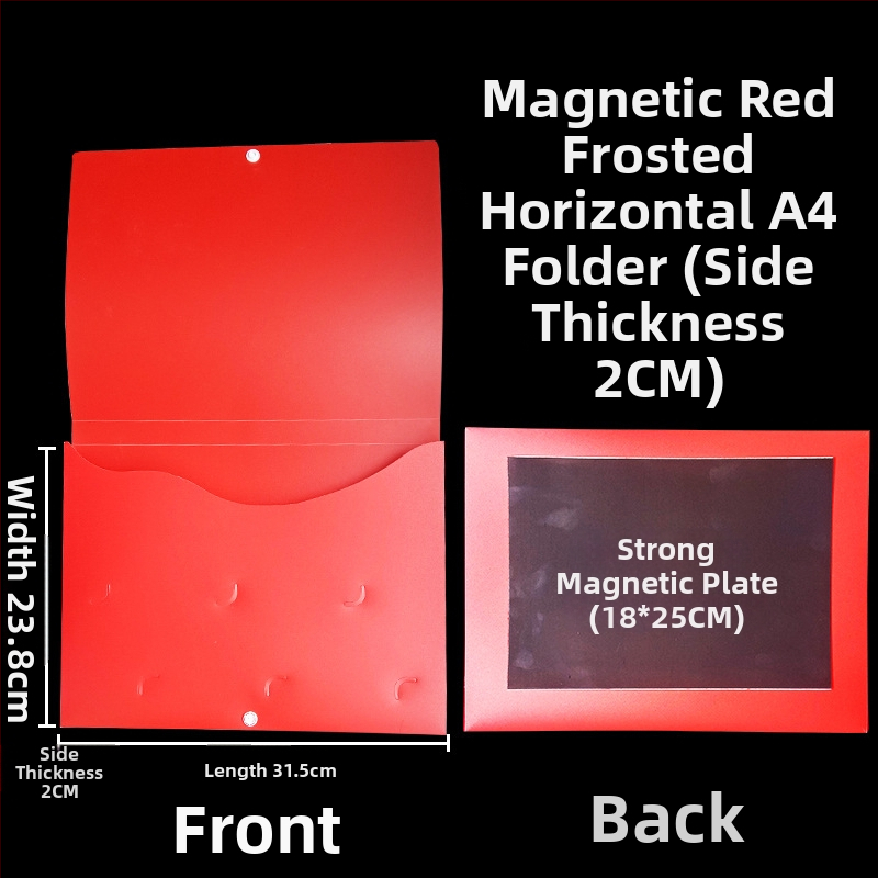 Magnetická krabička na dokumenty s magnetickou sponou a Kanban boxom – PP materiál, model L-DD