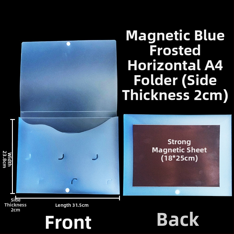 Magnetická krabička na dokumenty s magnetickou sponou a Kanban boxom – PP materiál, model L-DD