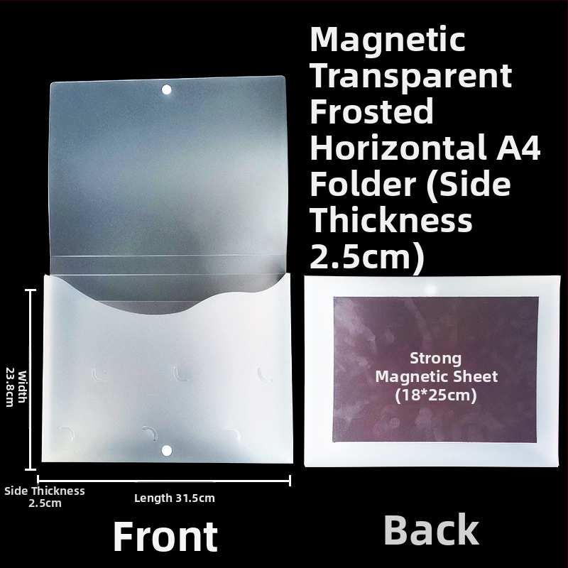 Magnetická krabička na dokumenty s magnetickou sponou a Kanban boxom – PP materiál, model L-DD