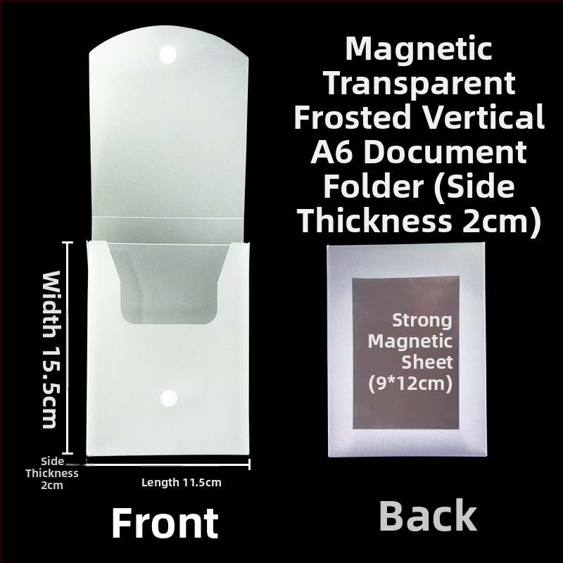 Magnetická krabička na dokumenty s magnetickou sponou a Kanban boxom – PP materiál, model L-DD