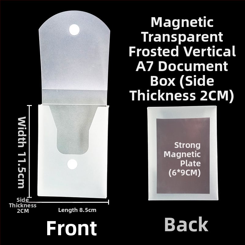 Magnetická krabička na dokumenty s magnetickou sponou a Kanban boxom – PP materiál, model L-DD