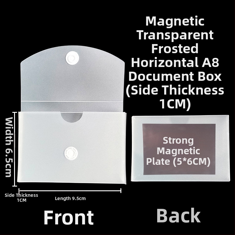 Magnetická krabička na dokumenty s magnetickou sponou a Kanban boxom – PP materiál, model L-DD
