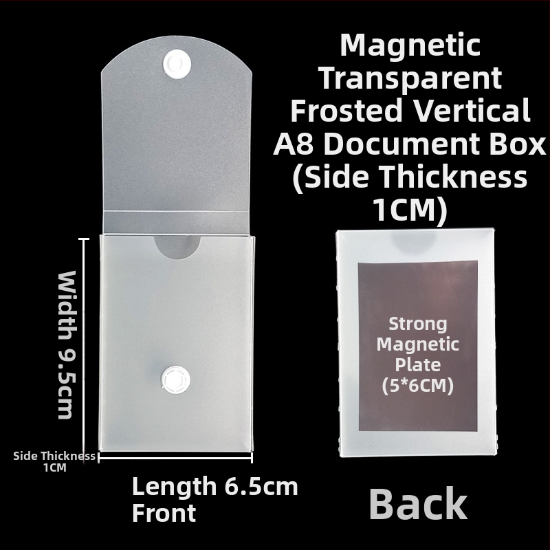 Magnetická krabička na dokumenty s magnetickou sponou a Kanban boxom – PP materiál, model L-DD