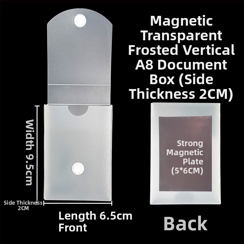 Magnetická krabička na dokumenty s magnetickou sponou a Kanban boxom – PP materiál, model L-DD