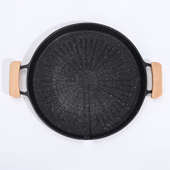 Tigaie grill cu piatră Maifan pentru inducție, antiaderentă, utilizare casnică, compatibilă cu flacără deschisă și gaze, verde