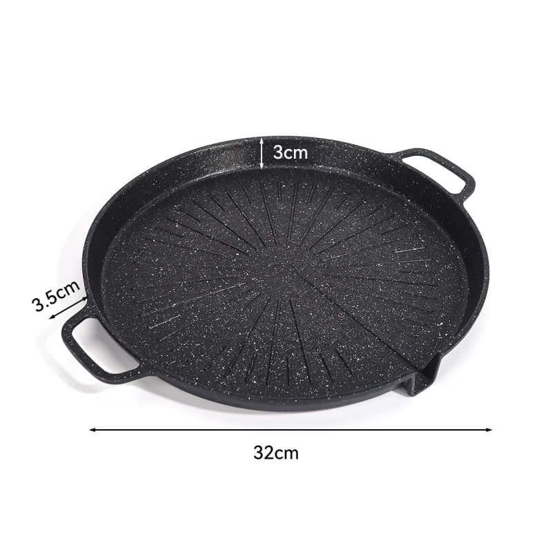 Tigaie grill cu piatră Maifan pentru inducție, antiaderentă, utilizare casnică, compatibilă cu flacără deschisă și gaze, verde