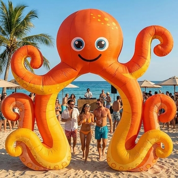Arc LED gonflabil cu temă Hawaii, decor tropical pentru petreceri, pentru piscină în aer liber și curte