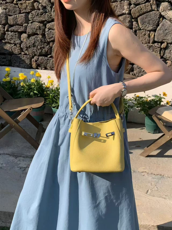 Bucket torba od kože vrhunske kvalitete – ženska torba za svakodnevnu upotrebu, kožna torba za rame ili crossbody