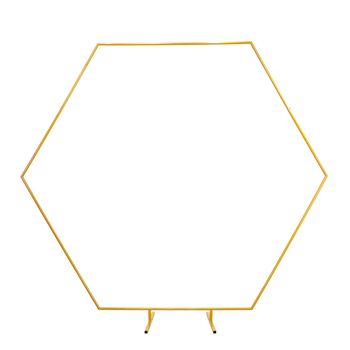 Arc floral hexagonal din metal pentru nunți și petreceri
