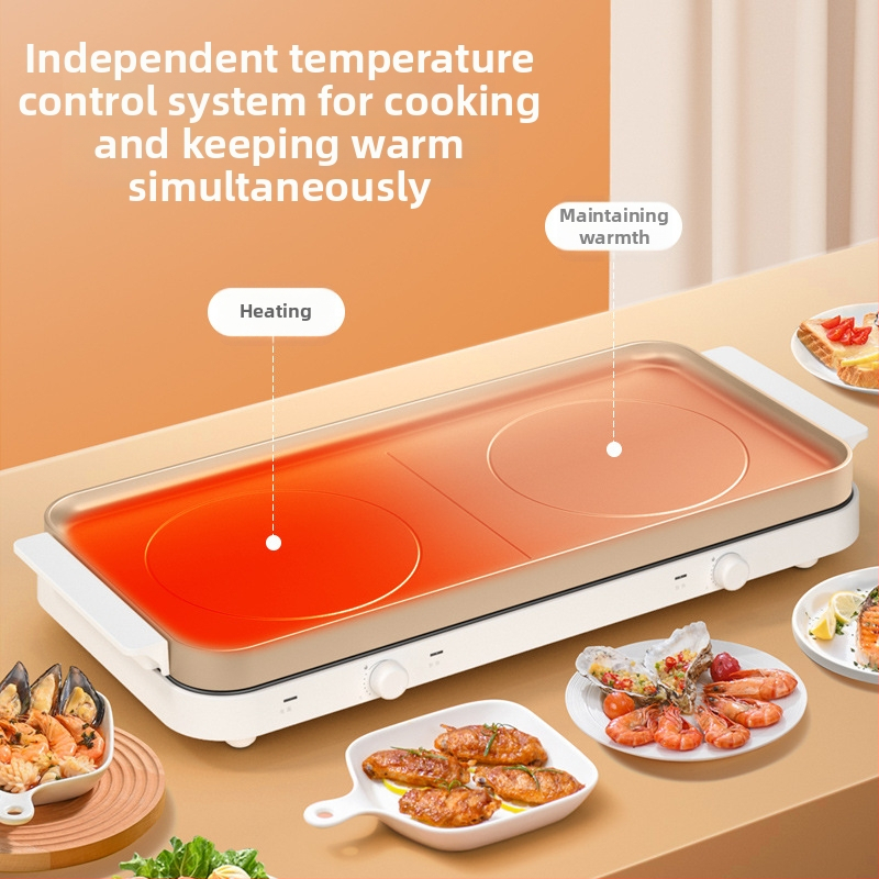 Placă electrică multifuncțională pentru grătar și hot pot, pentru uz casnic, într-un singur dispozitiv