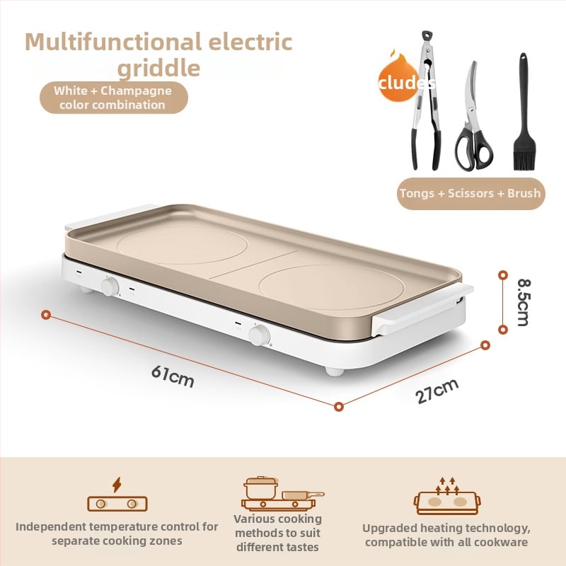 Placă electrică multifuncțională pentru grătar și hot pot, pentru uz casnic, într-un singur dispozitiv