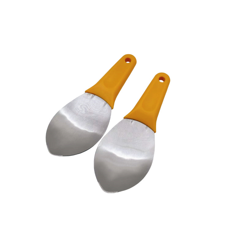 Cuțit din oțel inoxidabil pentru tăiere mango cu despărțitor de sâmburi – funcție dublă, lingură pentru pulpă