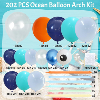 Set de arcuri de baloane cu temă oceanică pentru petreceri – lanț decorativ de baloane