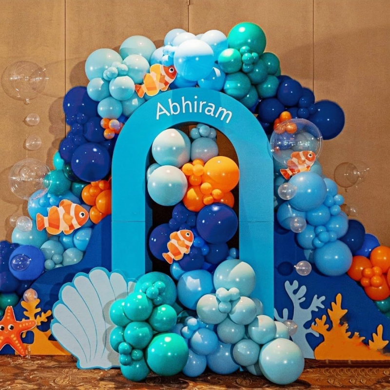 Set de arcuri de baloane cu temă oceanică pentru petreceri – lanț decorativ de baloane