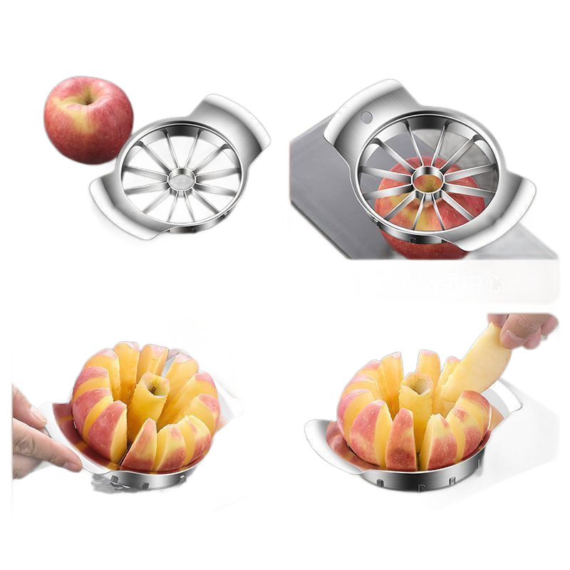 Tăietor din oțel inoxidabil pentru mere, tăietor de fructe în cuburi, unealtă pentru îndepărtarea cotorului