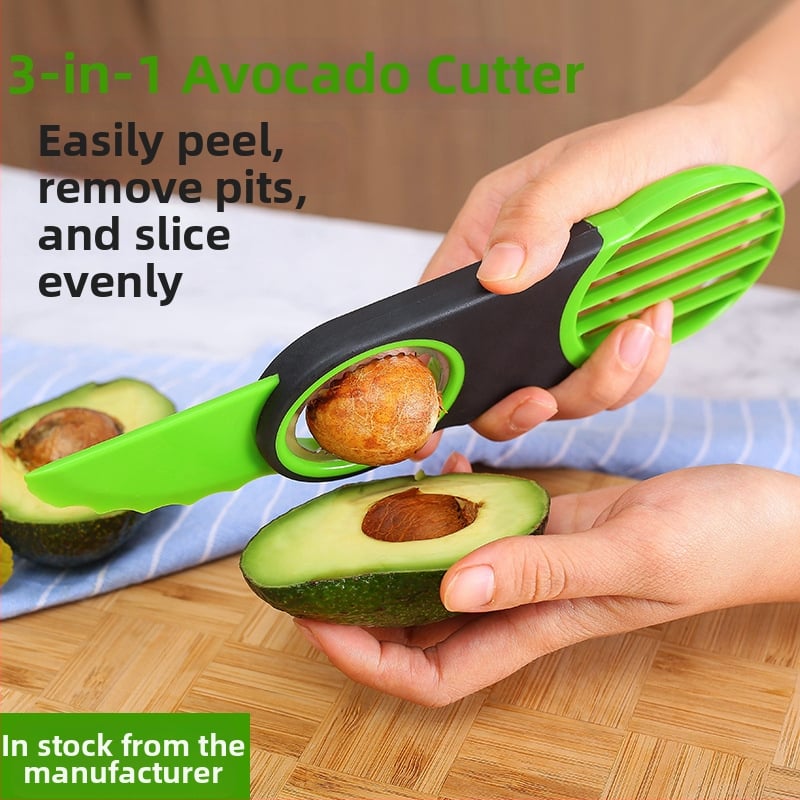 Tăietor de fructe 3 în 1 pentru kiwi și avocado – feliator, scoatere de sâmburi, cuțit