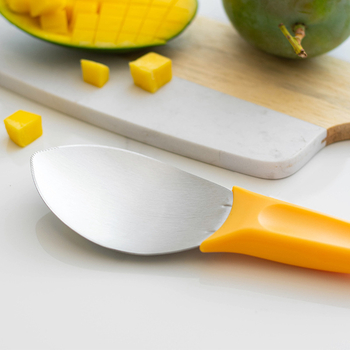Decojitor de mango din oțel inoxidabil, lingură pentru pulpă de fructe, unealtă pentru tăierea mango-ului în cuburi, separator de coajă și sâmbure, lingură pentru scoaterea pulpei