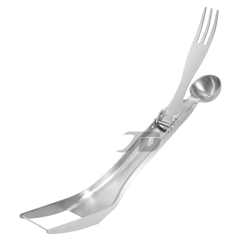 Noul tăietor de pepene trei în unu – instrument multifuncțional pentru fructe cu cap dublu și furculiță