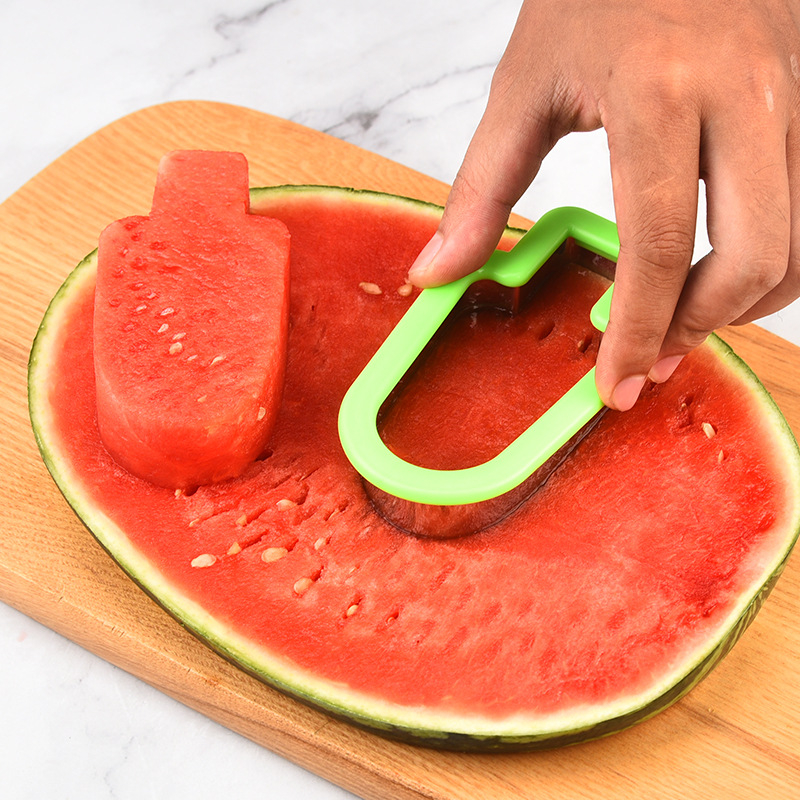 Tăietor din oțel inoxidabil pentru pepene, cu formă de popsicle și matriță pentru înghețată de pepene