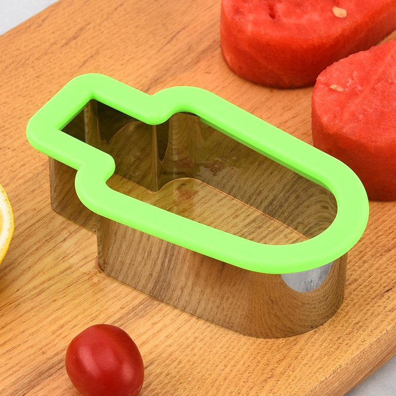 Tăietor din oțel inoxidabil pentru pepene, cu formă de popsicle și matriță pentru înghețată de pepene