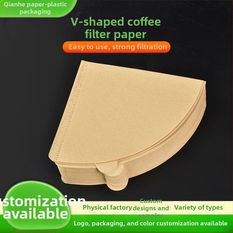 Filtru de cafea în formă de V, conic, din hârtie din fibră lemnoasă, de calitate alimentară, pentru preparare manuală