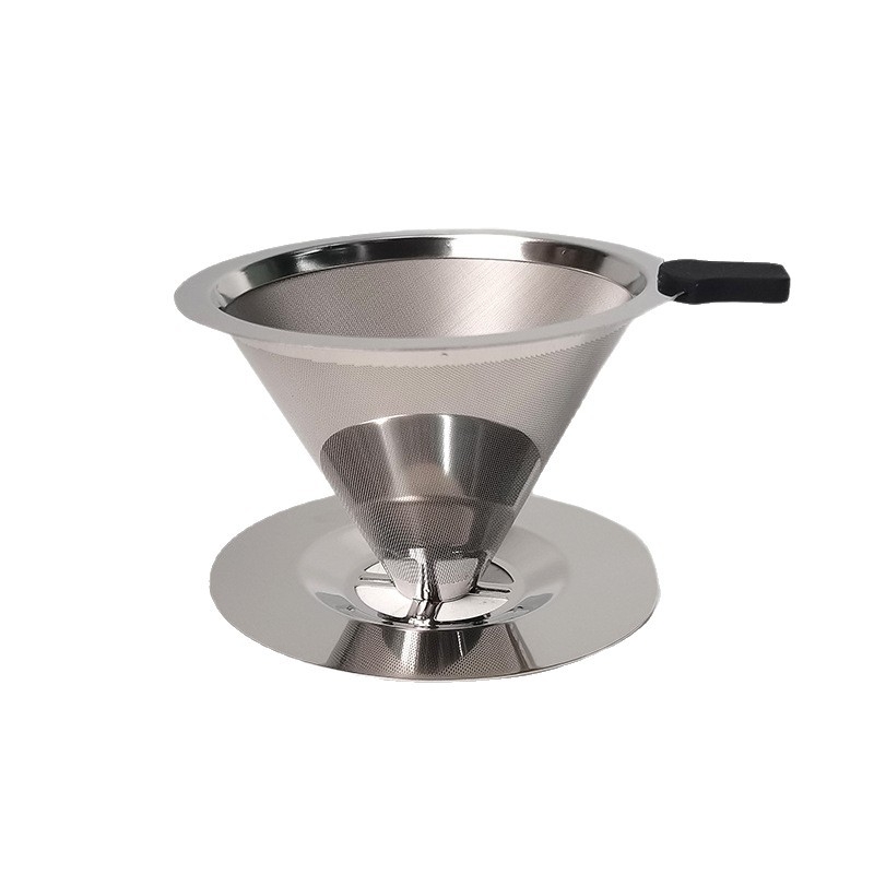 Filtru de cafea din oțel inoxidabil 304, dublu strat, turnare manuală, ceașcă-filtru V60, fără hârtie, sită pentru sediment ceai