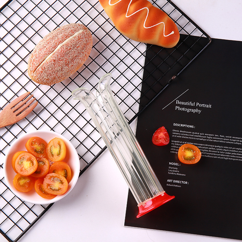 Tăietor pentru roșii cherry și separator de struguri – unealtă creativă de bucătărie pentru salate și pizza