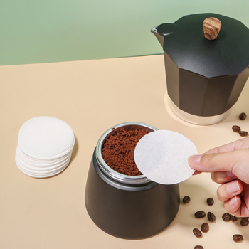 Hârtie de filtru moka pot, filtru rotund, 100 bucăți, pentru 3/6/9 cești de cafea