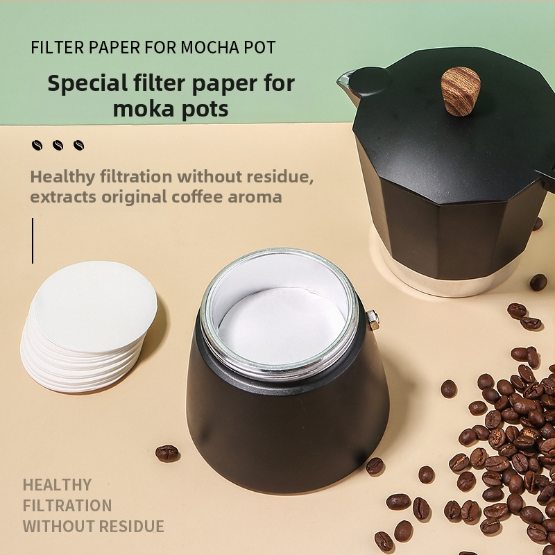 Filtračný papier na moka hrniec pre kávovar, kruhový filter, 100 listov, vhodné pre 3/6/9 šálok