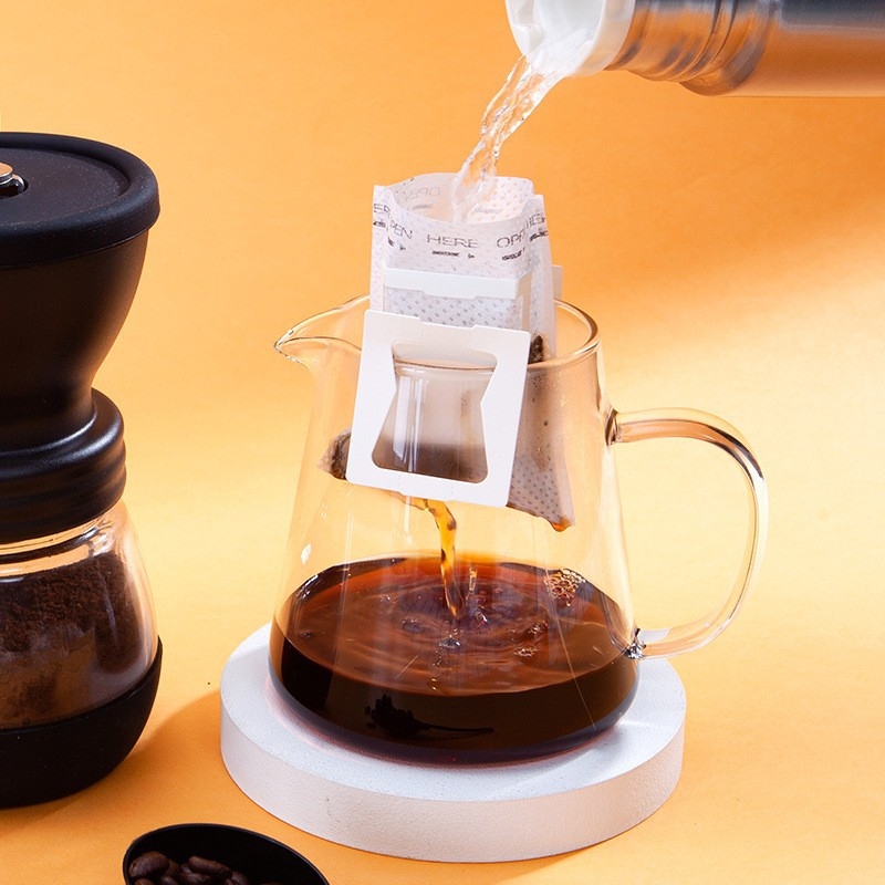 Filtru de cafea de unică folosință pentru preparare manuală, pungă filtrantă portabilă pentru cafea măcinată