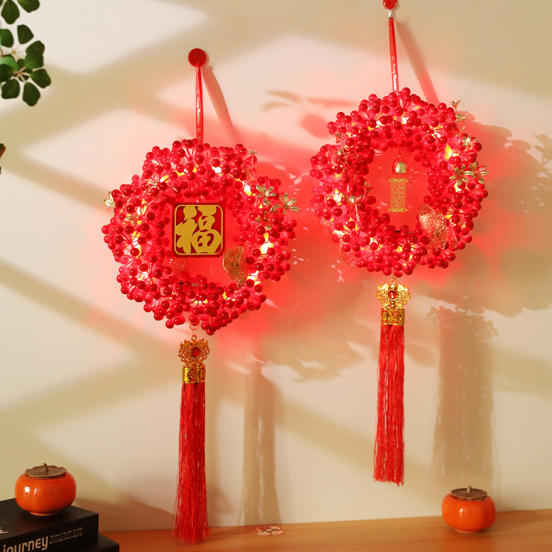 Pandantiv 3D cu simbolul norocului, dublu fațetat, pentru decorul Festivalului Primăverii, pandantiv nod chinezesc pentru ușa sufrageriei