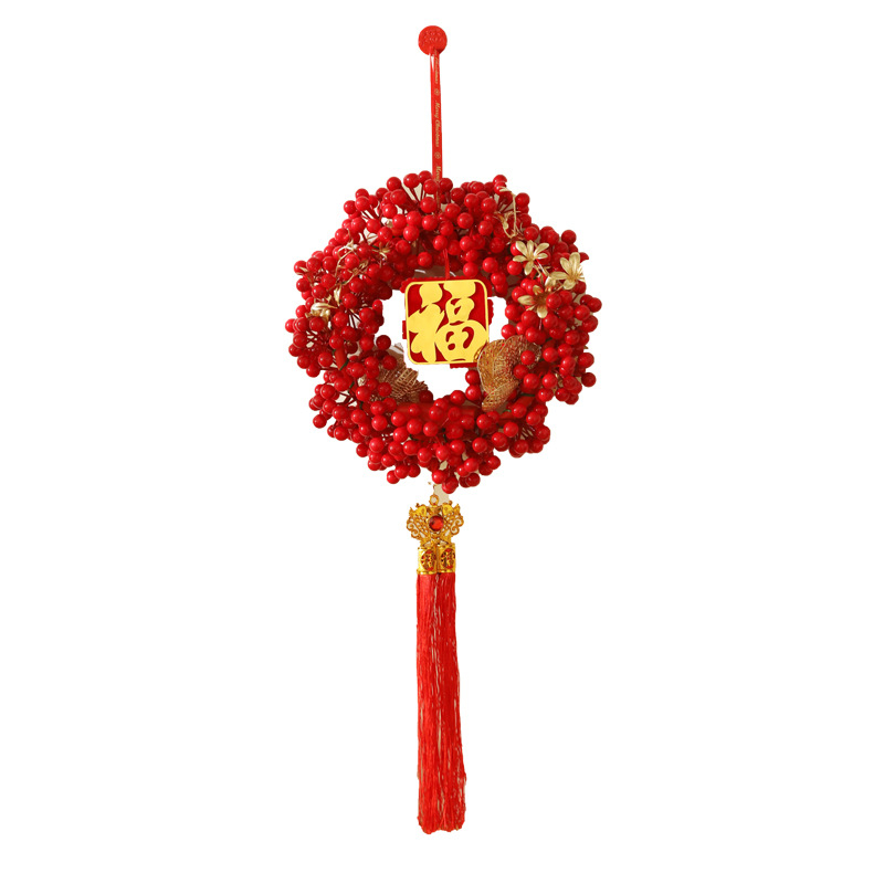 Pandantiv 3D cu simbolul norocului, dublu fațetat, pentru decorul Festivalului Primăverii, pandantiv nod chinezesc pentru ușa sufrageriei